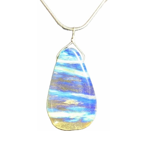 Jewel Design by Grace Jewelry - Lemon Opalite Quartz. Gorgeous pendant. Free SS chain with offer.Handmade